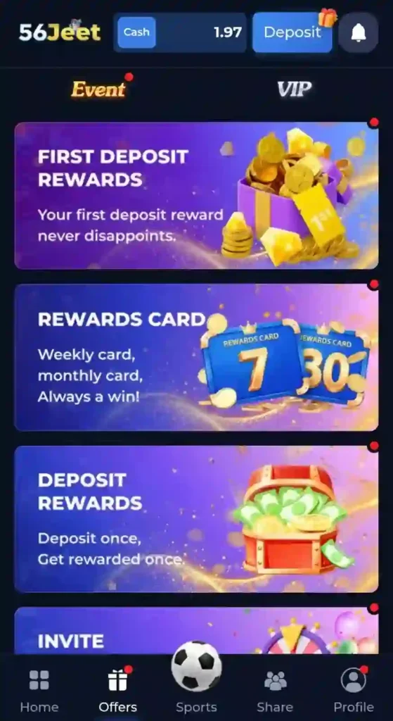 56jeet Game events