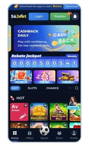56jeet Game login proses